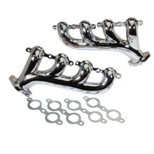 1967-1969 Camaro Rear Dump Cast Iron LS Exhaust Manifolds, Chrome